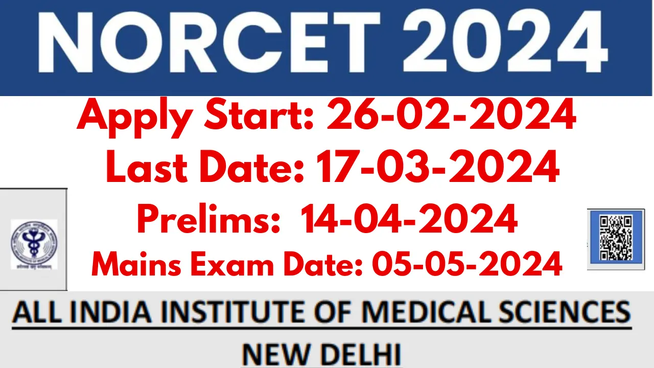 AIIMS NORCET 2024 Important Notification For 2024 Vacancies