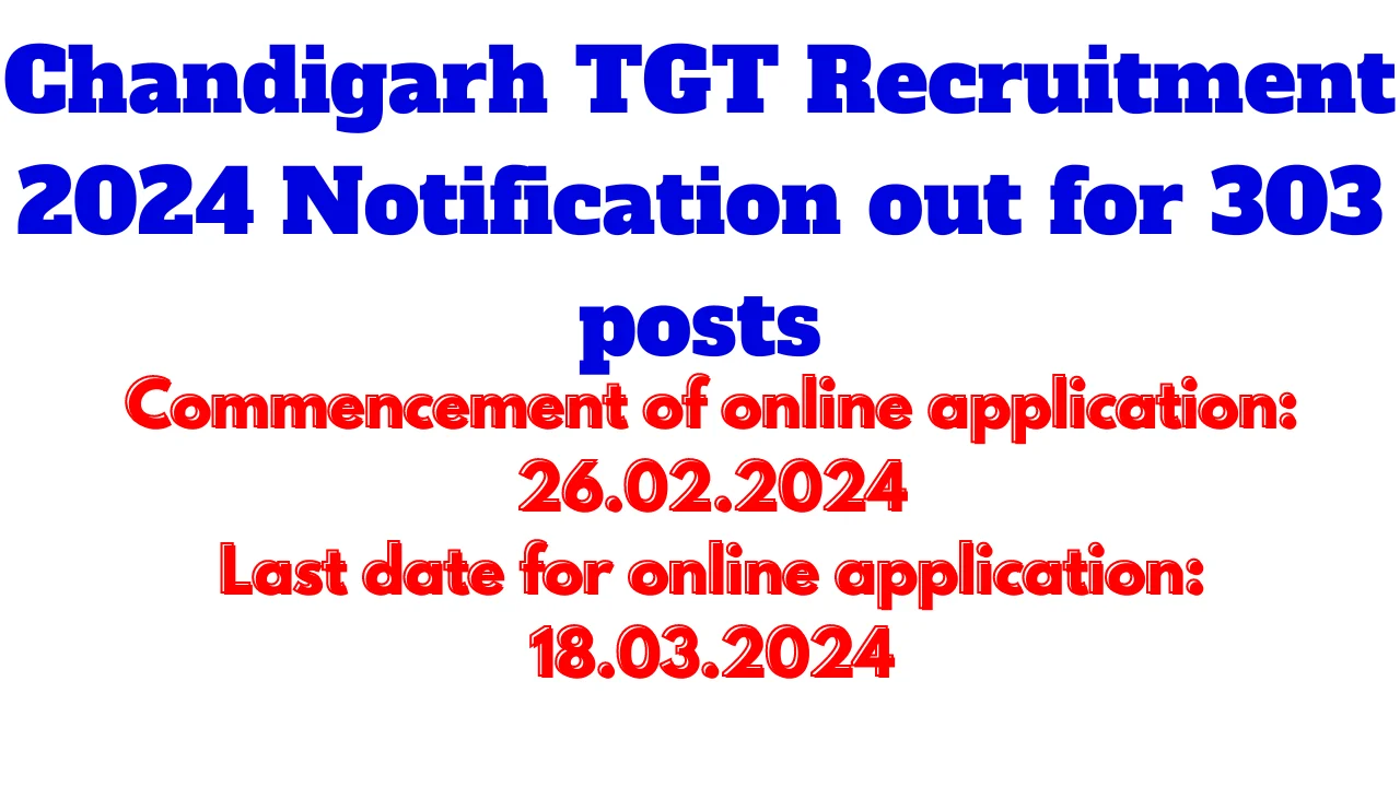 Chandigarh TGT Recruitment 2024