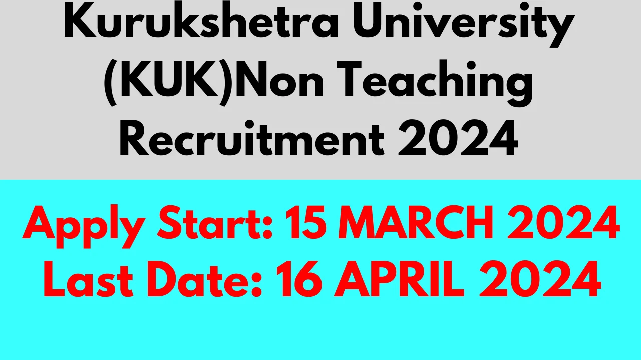 Kurukshetra University Recruitment 2024