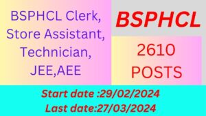 BSPHCL Recruitment 2024