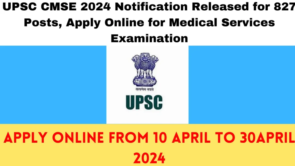 UPSC CMS 2024 Recruitment