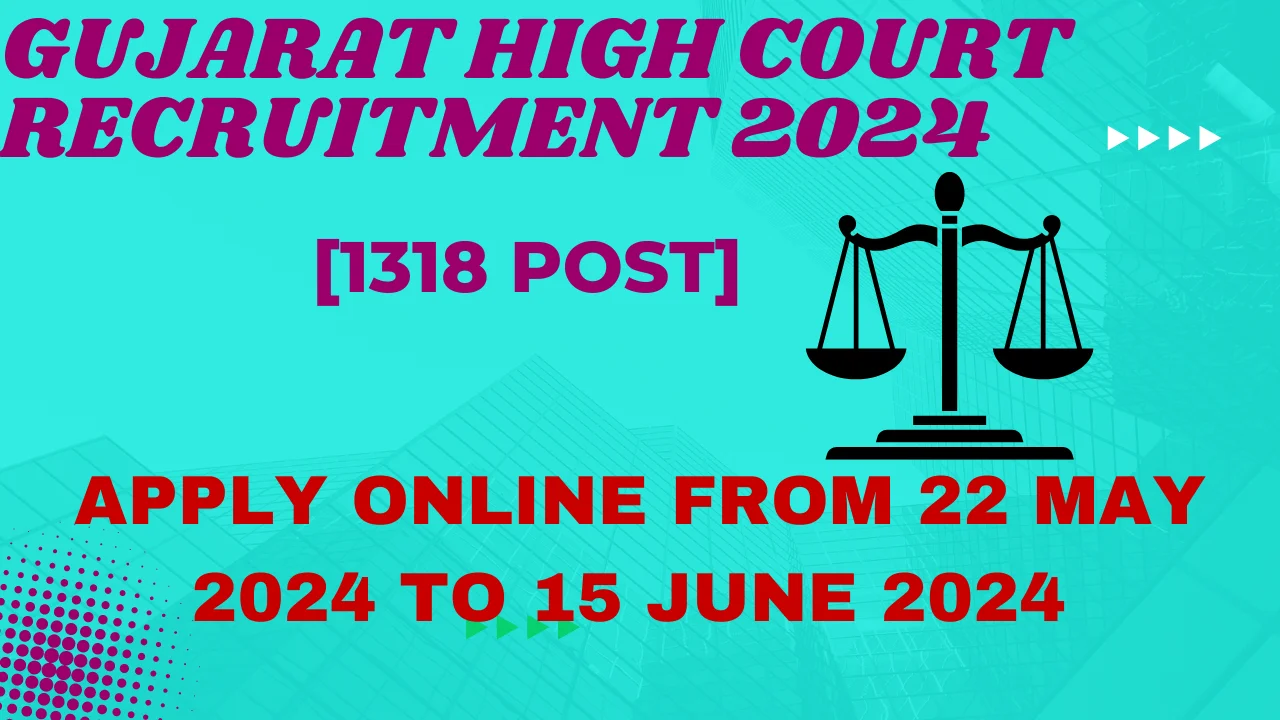 Gujarat High Court Recruitment 2024 [1318 Post] Notification PDF