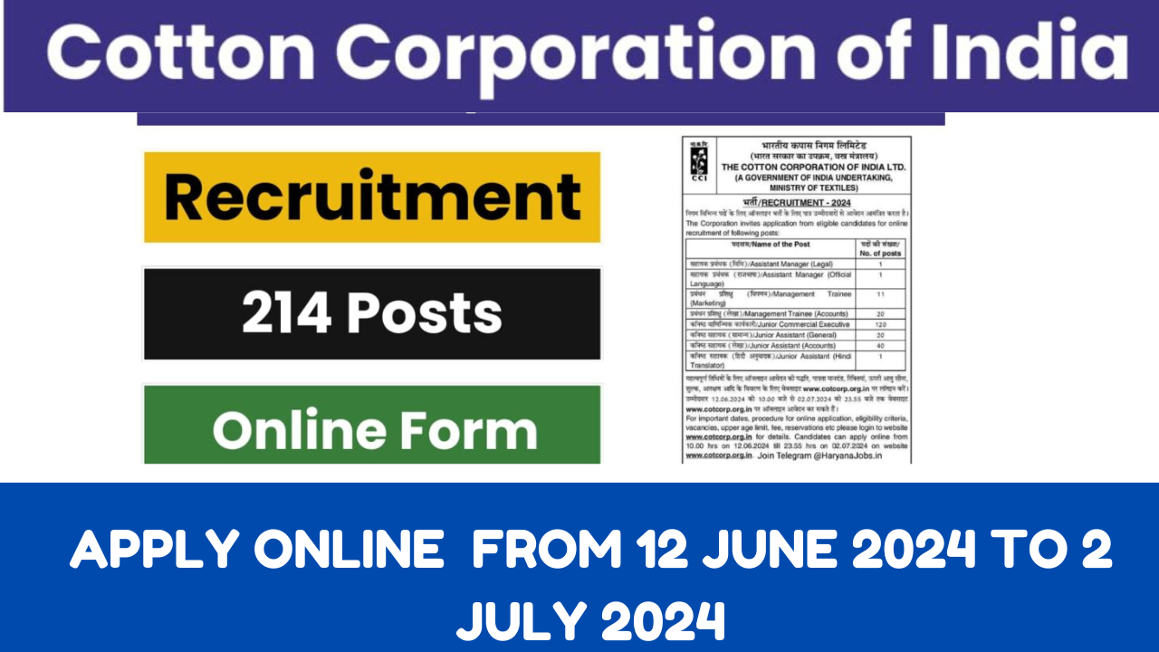 Cotton Corporation of India (CCI) Recruitment 2024