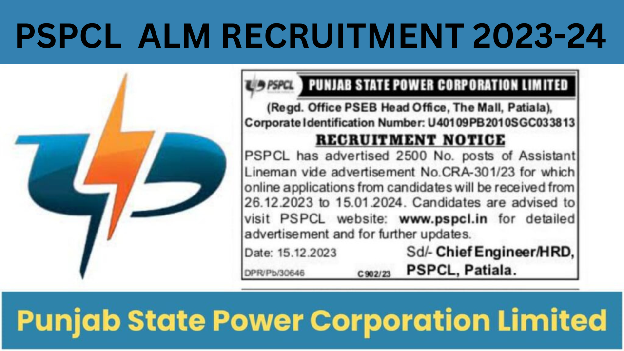 PSPCL ALM Admit Card 2024, Exam Date Notice Out, Check Details Here