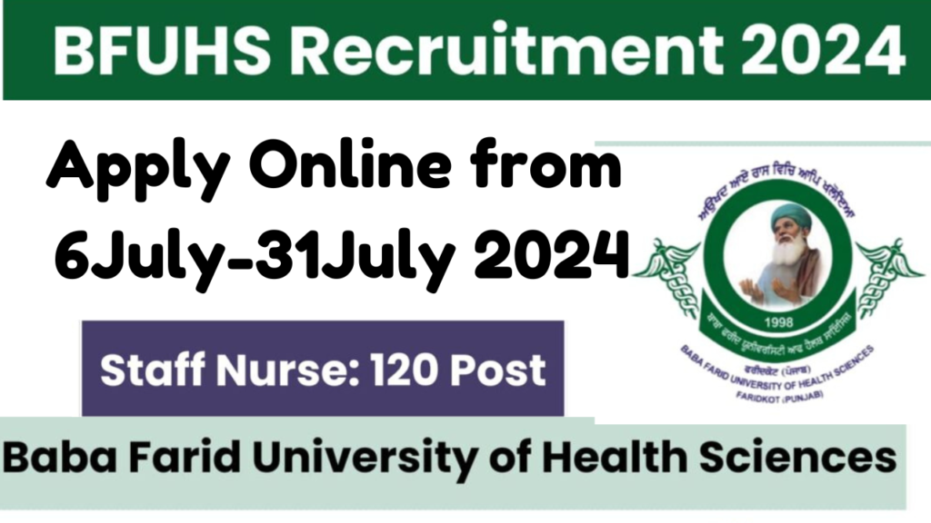 BFUHS Staff Nurse Recruitment 2024