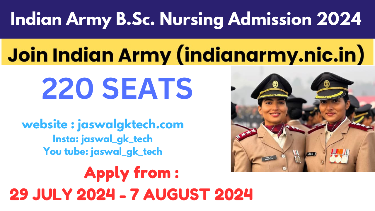 Indian Army B.Sc. Nursing Admission 2024