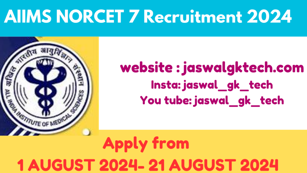 AIIMS NORCET 7 Recruitment 2024