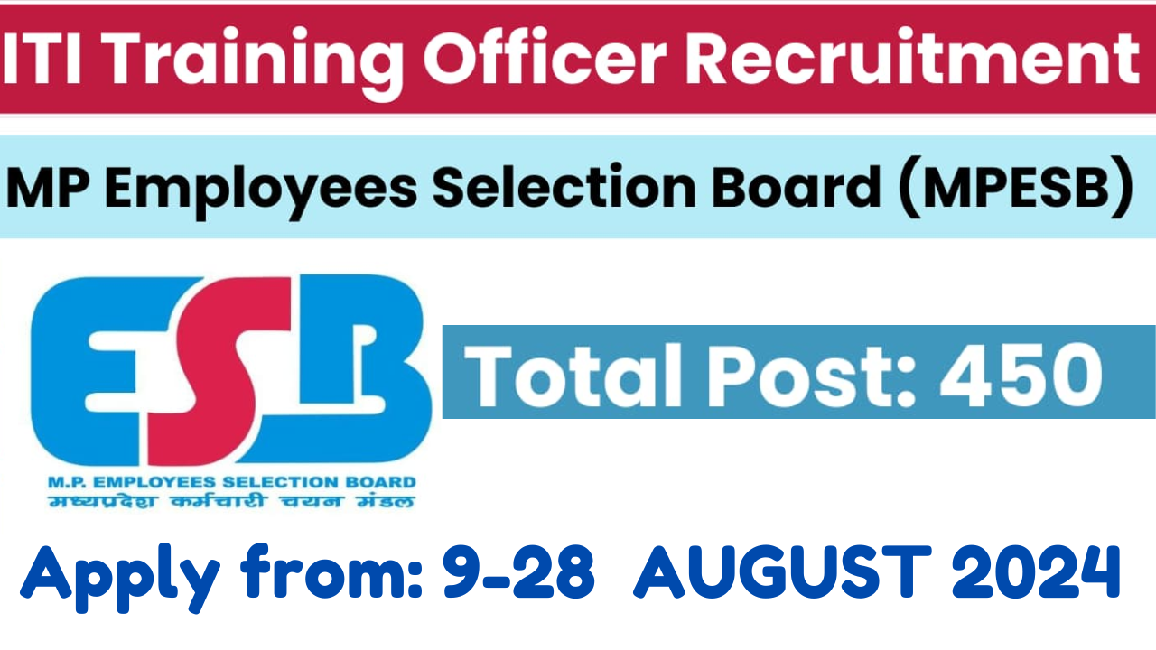 MPESB ITI Training Officer Recruitment 2024 