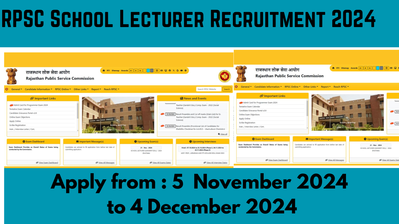 RPSC School Lecturer Recruitment 2024