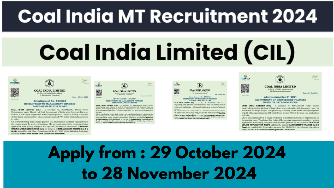 Coal India MT Recruitment 2024