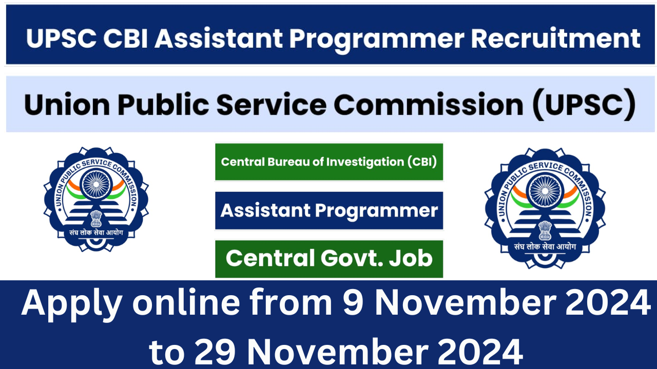 UPSC CBI Assistant Programmer Recruitment 2024