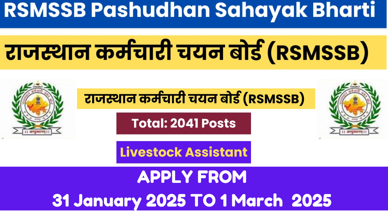 Rajasthan Pashudhan Sahayak Recruitment 2025