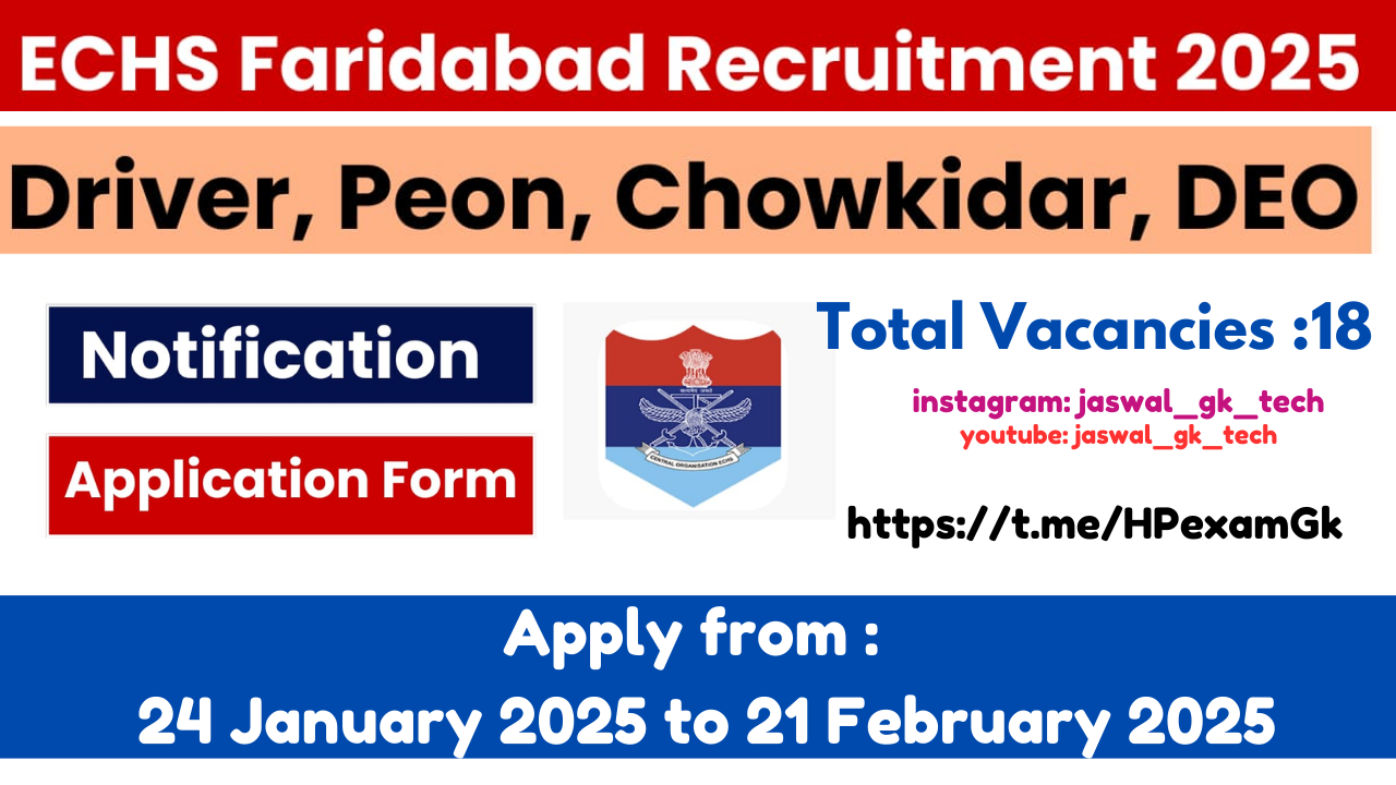 ECHS Faridabad Recruitment 2025