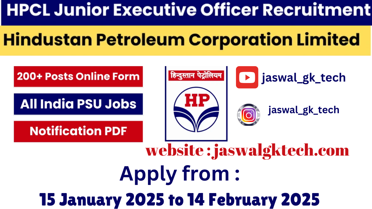 HPCL Junior Executive Officer Recruitment 2025