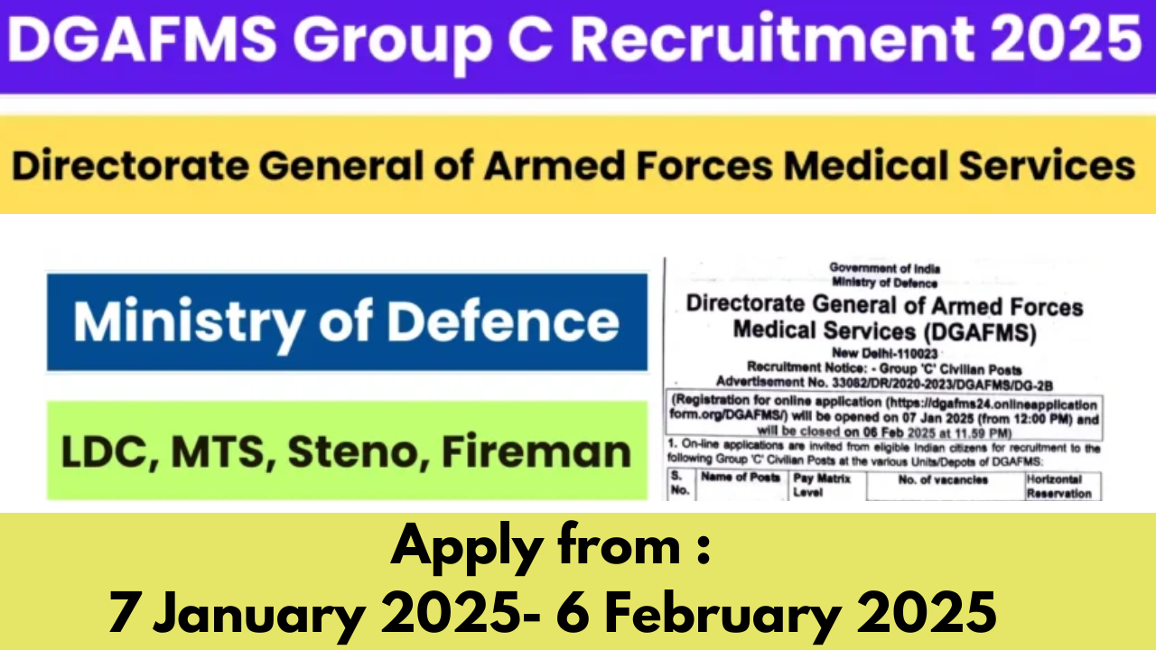 DGAFMS Group C Recruitment 2025