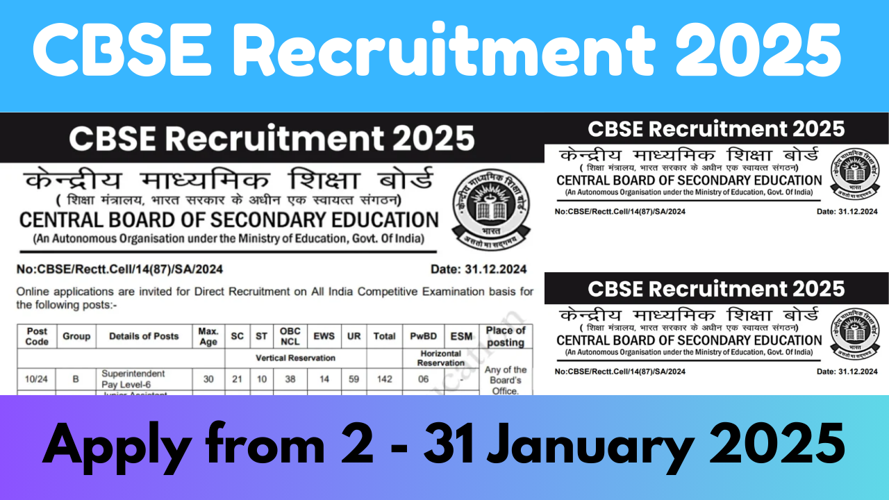 CBSE Recruitment 2025