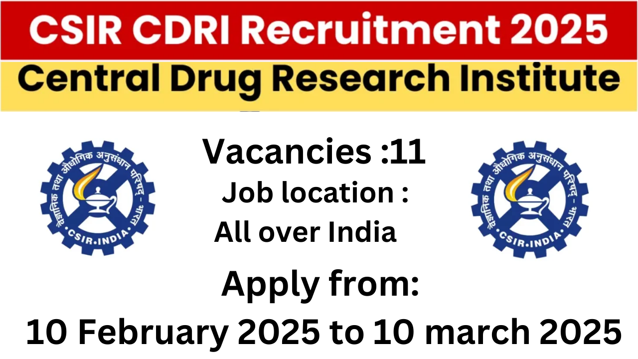 CSIR CDRI JSA and Jr Stenographer Recruitment 2025