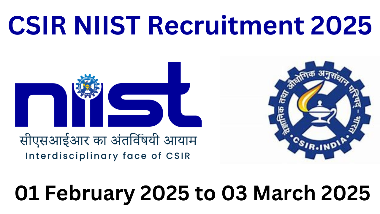 CSIR NIIST Recruitment 2025