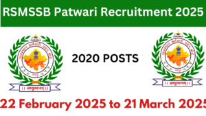 RSMSSB Patwari Recruitment 2025