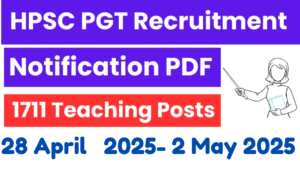 HPSC PGT Recruitment 2025
