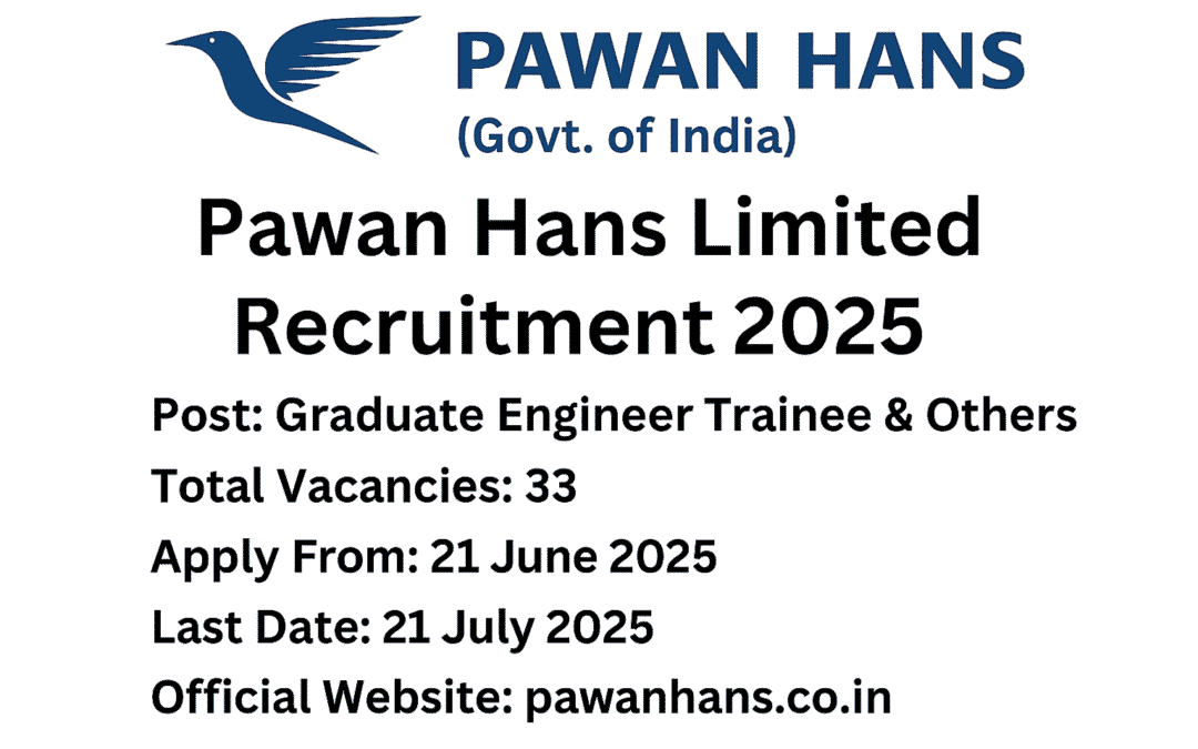 Pawan Hans Limited Recruitment 2025: Notification Released and Apply Online