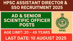 HPSC Assistant Director and SSO Recruitment 2025
