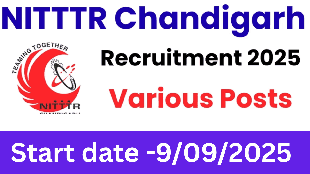 NITTTR Chandigarh Recruitment 2025