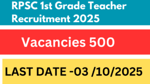RPSC 1st Grade Teacher Recruitment 2025