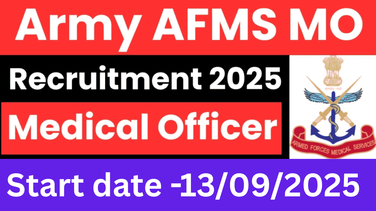 Army AFMS Medical Officer Recruitment 2025