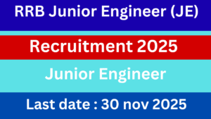 RRB Junior Engineer (JE) Recruitment 2025