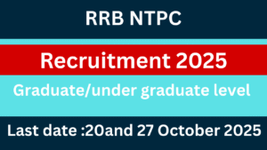 RRB NTPC Graduate Level Recruitment 2025
