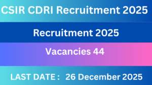 CSIR CDRI Recruitment 2025