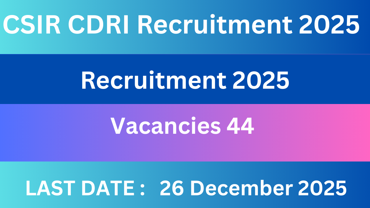 CSIR CDRI Recruitment 2025