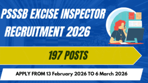 PSSSB Excise Inspector Recruitment 2026