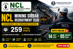 NCL Mining Sirdar Recruitment 2026